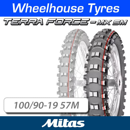 Neumático Mitas TERRA FORCE-MX 100/90-19 57M - Para Moto Off-road, Uso En Tierra, Alta Calidad Y Durabilidad