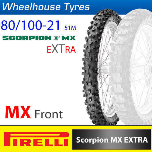 Pneu Avant 80/100-21 51M Pirelli Scorpion MX Extra X - Pièce Moto